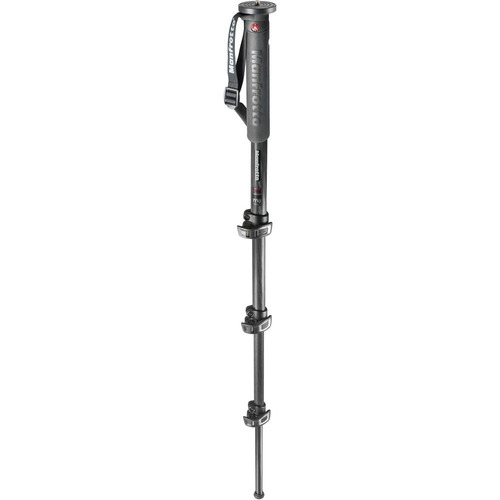 Manfrotto Xpro Monopod Plus Carbon Fiber 4 Section, Black..