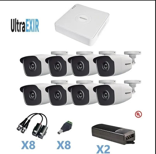 Kit 8 Camaras 720 Dvr 16 Hikvision Sin Instalación