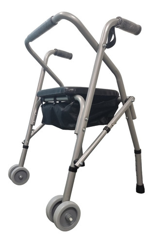 Andador Adulto Ortopedico Plegable C/ruedas Asiento Canasto