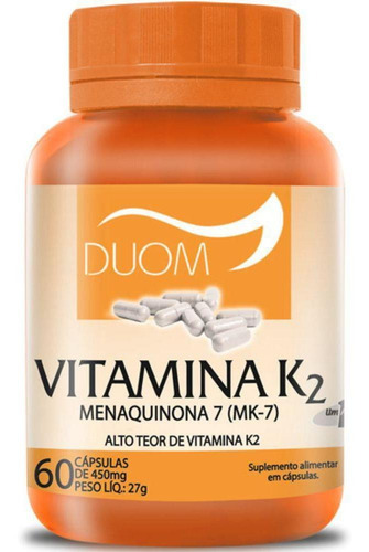 Vitamina K2 Menaquinona 7 Mk-7 1 Cápsula Ao Dia 60 Cáps Duom