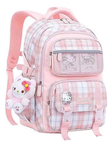 Bonita Mochila Escolar Femenina De Hello Kitty Kuromi Para N