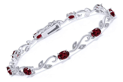 Gem Stone King - Pulsera De Tenis Para Mujer De Plata De Ley