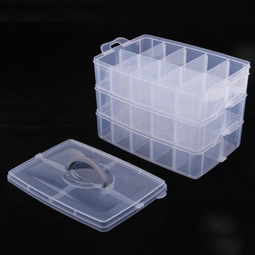 B 3x3 Capa 30 Ranuras Caja De Herramientas De Joyería De