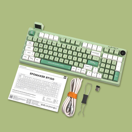 Teclado Mecanico Inalambrico Epomaker Rt100 Wisteria Linear Teclado Gris Idioma Inglés Internacional Eer