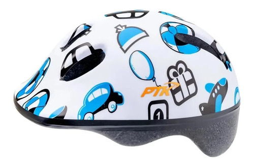 Capacete Infantil Ptk Baby Toys Bicicleta Cor Branco/Azul