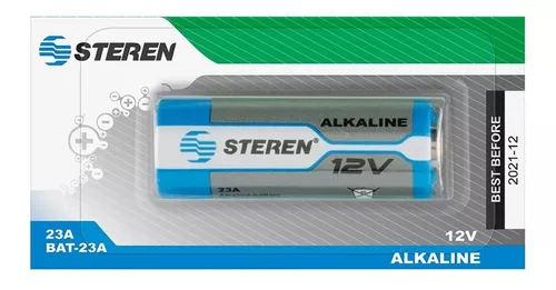 PAQUETE 10 BATERÍA ALCALINA 12V 55MAH TIPO CILINDRO STEREN