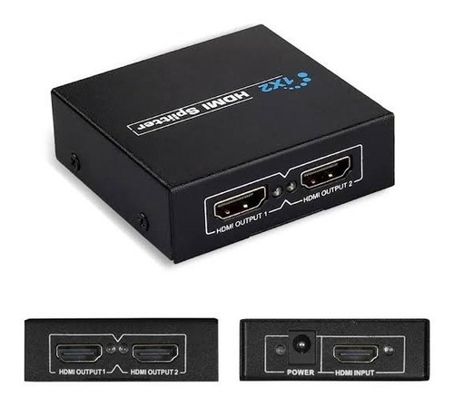 Splitter Hdmi 1x2 Full Hd 1080p 3d Con Amplificador 1entrada