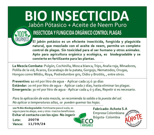 Imagen 3 de 3 de Jabón Potásico Con Aceite Neem
