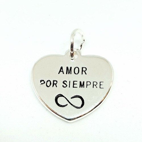 Dije Corazon Amor Por Siempre Y Infinito Acero Blanco