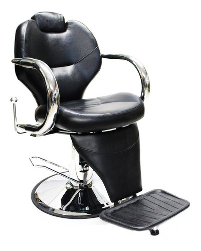 Silla Sillon Hidraulico Barberia Peluqueria Reclinable Salon Color Negro