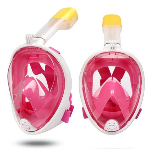 Mascara Snorkel 180º Rango De Visión Lentes Antiniebla S/m Color Pink S/m