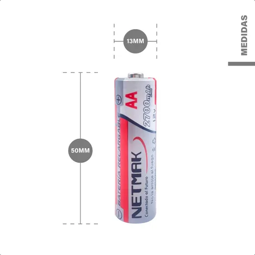 Pilas Aa Recargables Larga Vida Util 2a Compatibilidad Power