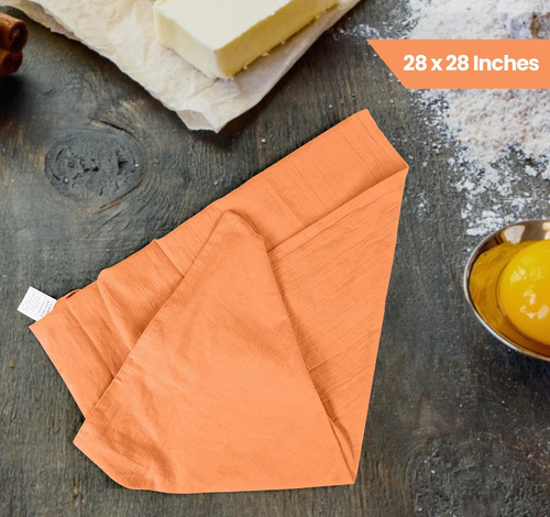 Panos De Cocina Utopia Kitchen Algodon Naranja Pack 12 Un.