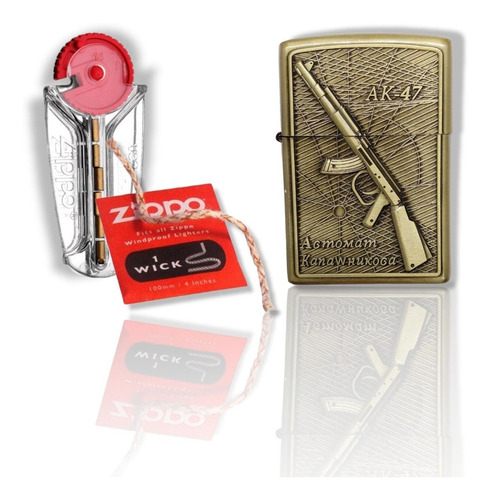 Kit Zippo / Mecha Piedra + Encendedor Tipo Zippo / Ak