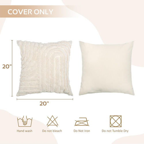 Juego De 2 Fundas Almohada Decorativas Bohemias Textura