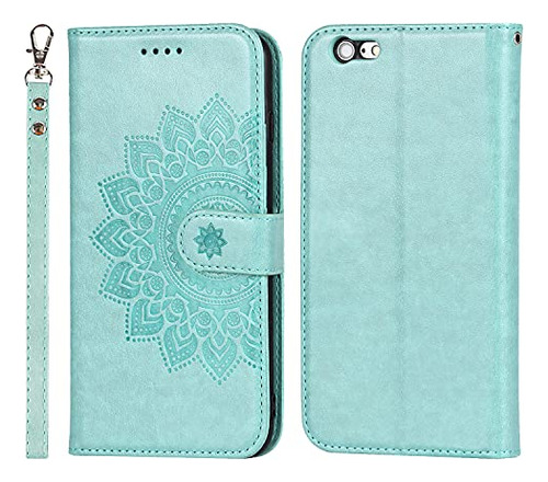 Funda Cartera Para iPhone 6 Plus iPhone 6s Plus Verde 5.5pul