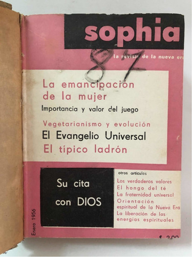 Sophia Revista De La Nueva Era Año 1956 Completa Teosofia