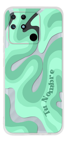 Funda Para Realme Para Mujer Curvas Verdes Con Tu Nombre