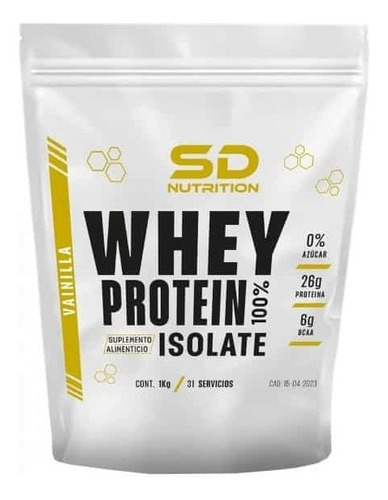 Proteína Whey Protein 100% Isolate 1kg Sd Nutrition