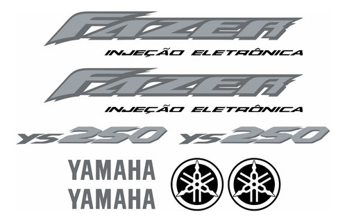 Kit Adesivos Yamaha Fazer 250 2005 À 2006 Preta 10188