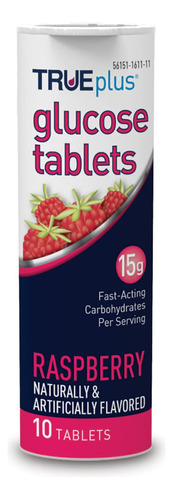 Trueplus® Tabletas De Glucosa, Sabor A Frambuesa - Tubo De 1