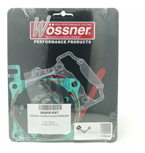 Juego De Empaques De Cilindro Wössner Para Honda Cr125 2003