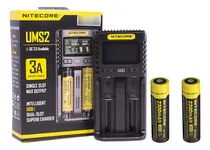 Comprar Cargador Nitecore Ums2 3a Carga Rápida Con 2 Baterias 