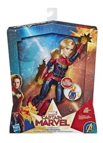 Muñeca Figura Acción Capitana Marvel Electrónica Hasbro