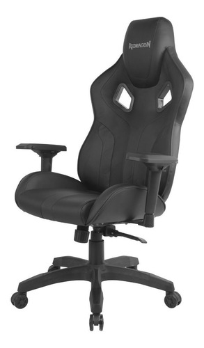 Silla de escritorio Redragon C502 Capricornus gamer ergonómica  negra con tapizado de cuero sintético