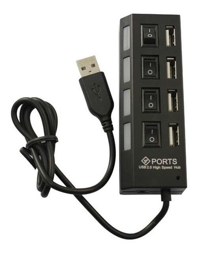 10 Pzs Hub Usb 2.0 4 Puertos Con Switch Led Laptop Pc Alta