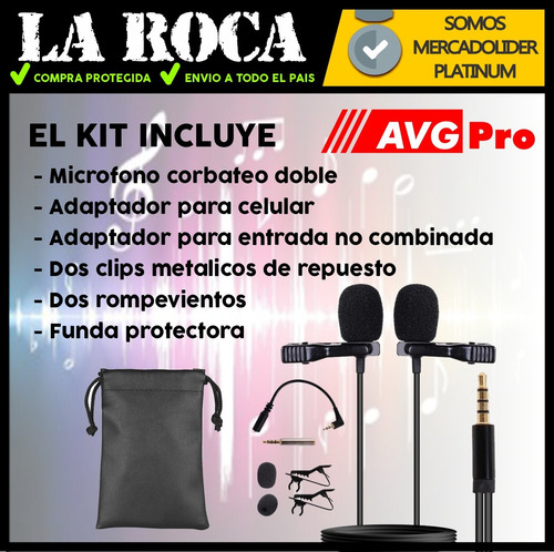 Imagen 7 de 10 de Microfono Doble Corbatero Pc Smartphone Notebook Cuotas
