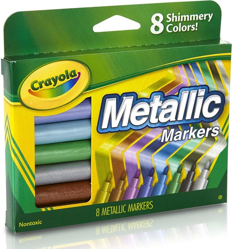 Crayola Caja De 8 Marcadores Metálicos De Colores 588628