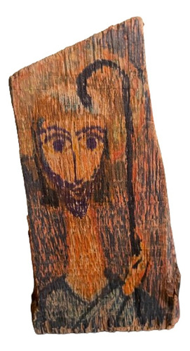 Figura De Jesús Pintada En Madera Origen Brasil