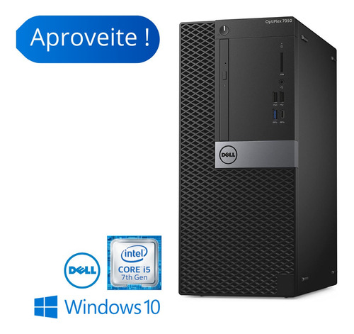 Imagem 1 de 3 de Computador Torre Dell 7050 I5 7th 8gb Hd 500 Windows 10