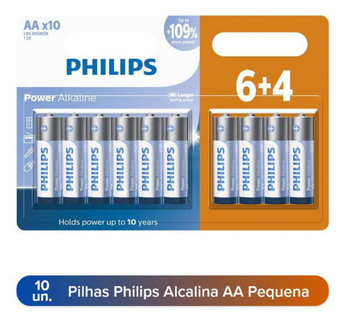 Kit 10 Pilhas Alcalinas Pequena A Normal 2a Pague 6 Leve 10