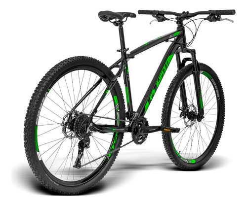 Bicicleta Aro 29 Gts Freio Hidráulico E Suspensão 27v Ride Cor Preto-verde Tamanho Do Quadro 19