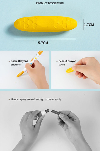Los Crayones De Maní Para Niños Son Seguros, Inodoros, No Tóxicos, No Ensucian Las Manos, 24 Colores, Marca Angel
