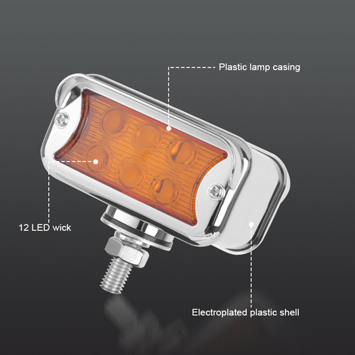 2pcs Truck Led Side Marker Light Dual Face Turn Signal Lamp