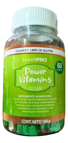 Power Vit. A , B1 Y B3 Vegano 60 Gomitas Gluten Free