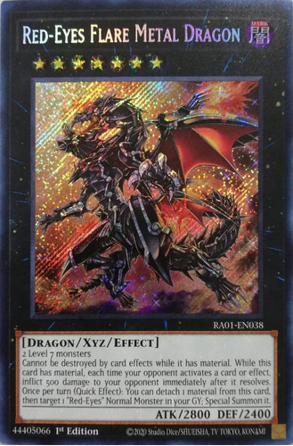 Yugioh! Red-eyes Flare Metal Drag Ra01-en038 1st Edit Secret