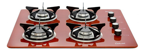 Estufa De Empotrar Vidrio Templado 62x52cm Gas Propano  6569 Color Rojo Tipo De Conexión Gas Envasado 110v
