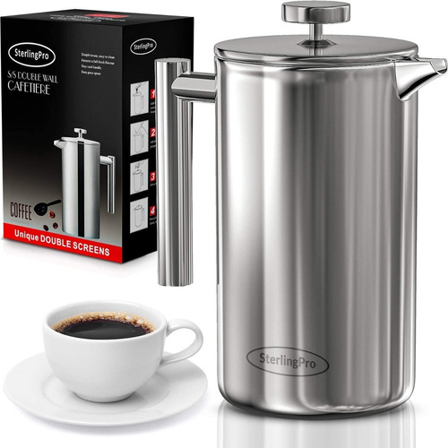 Sterlingpro - Prensa De Café Francesa De Acero Inox 1 Litro