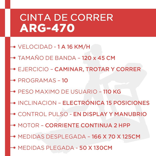 Cinta Caminadora Correr Randers 470 Inclinacion Electronica