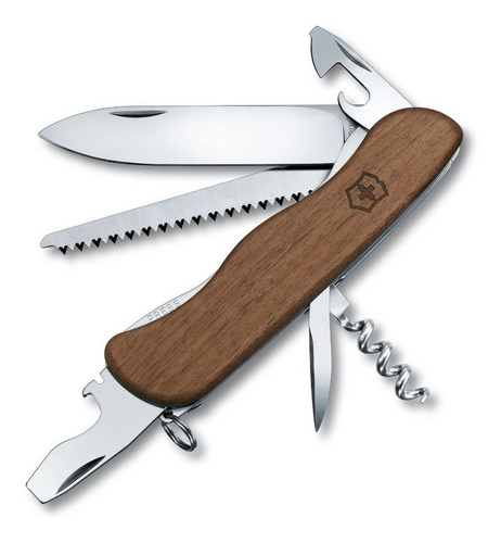 Victorinox Navaja Forester Wood, Marrón, 10 Usos Color Marrón