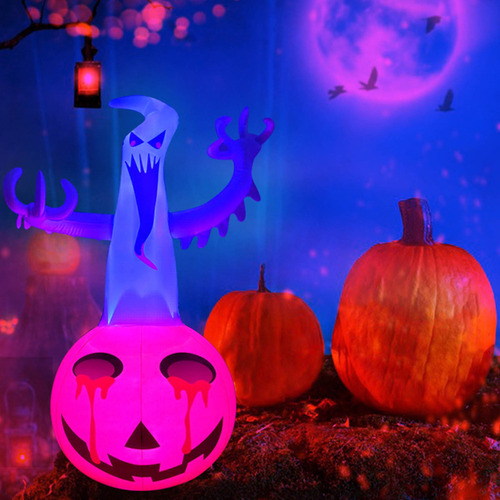 Adorno Inflable De Halloween Que Rompe El Terror Con Una Cor