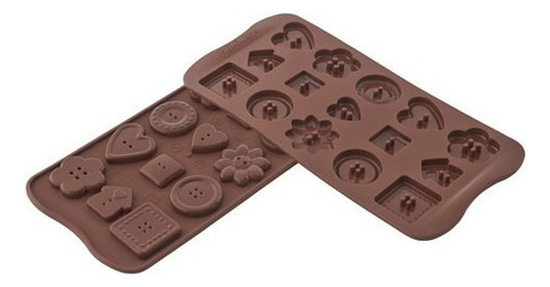 Molde Para Bombones Easychoc Buttons Scg29 Silikomart Color Marrón