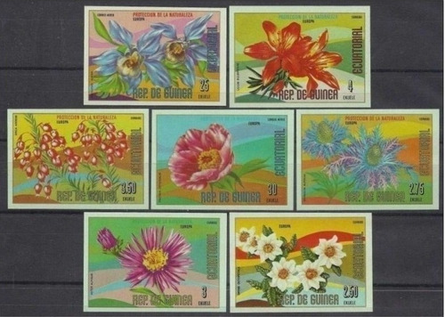 Guinea Ecuatorial 1977 Flores Serie Completa Mint Sin Dentar