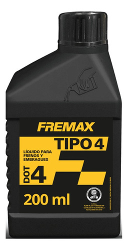 Líquido De Frenos Tipo Dot 4 X 200 Cc Fremax