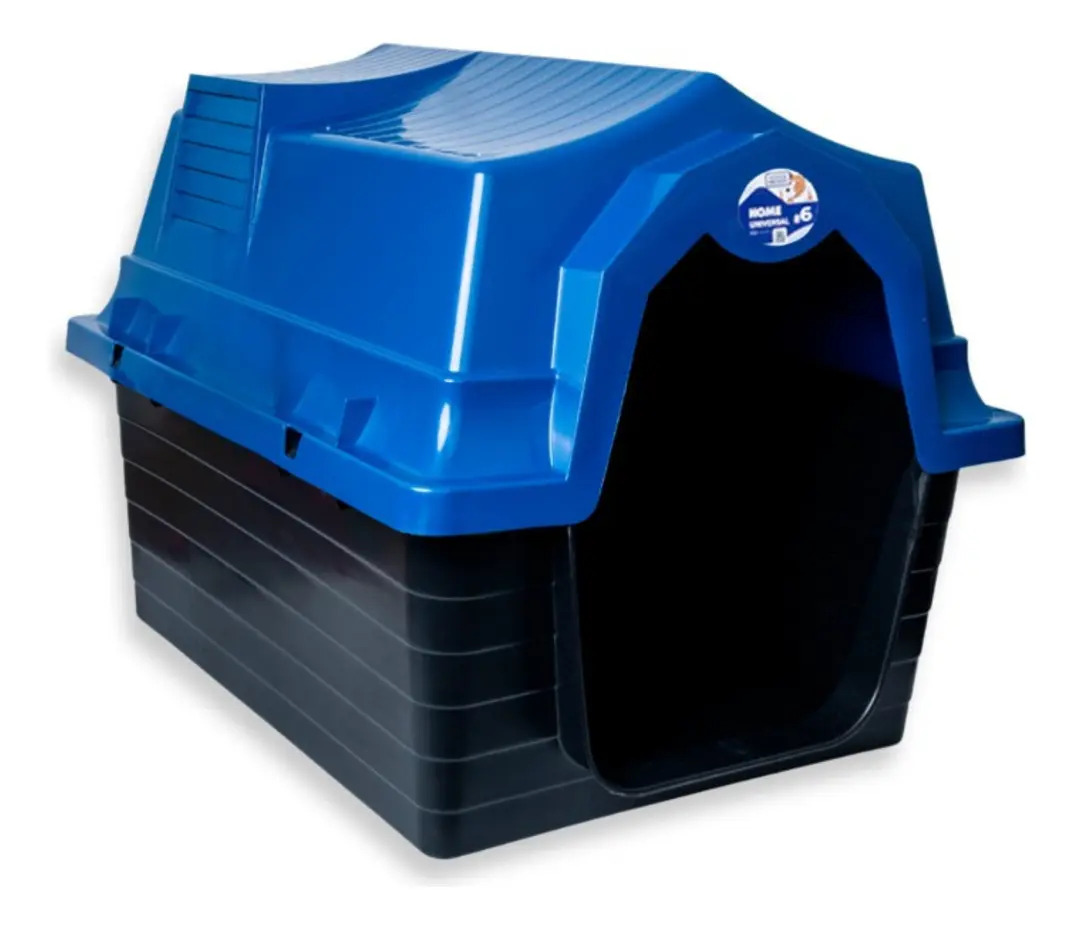 Casinha De Cachorro Cães N6 Unishop Grande Porte Cor Azul
