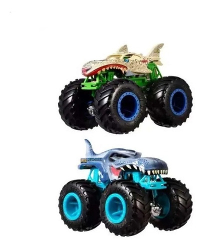 Hot Wheels Monster Trucks Mega Wrex Vs Leopard Shark 2pk